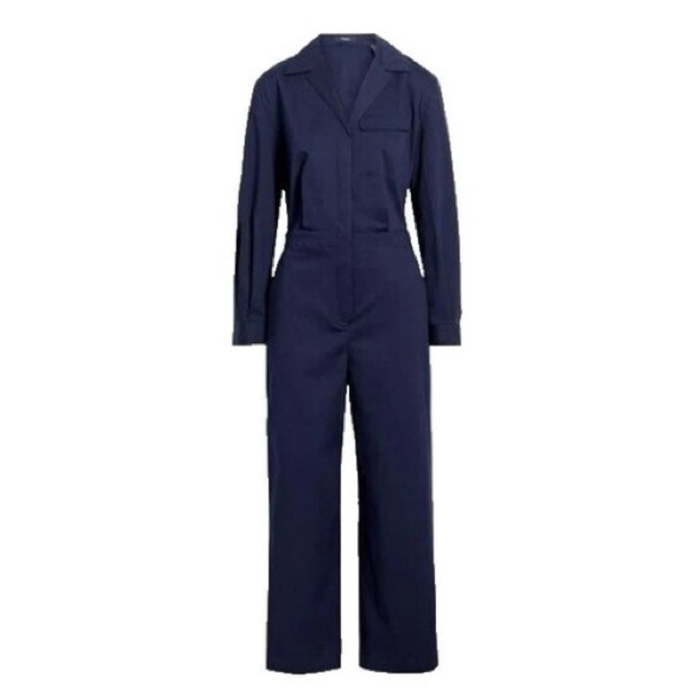 Theory Navy Cotton Chino Jumpsuit Romper NWOT